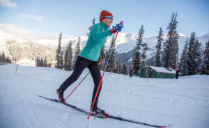 woman skiing in snow