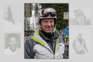 multiple pictures of man in snow gear