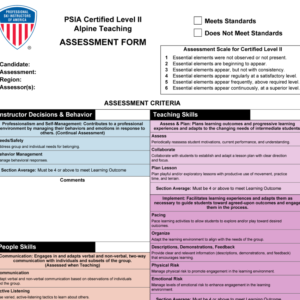 Assessment form sample
