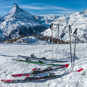 Skis on Mountain